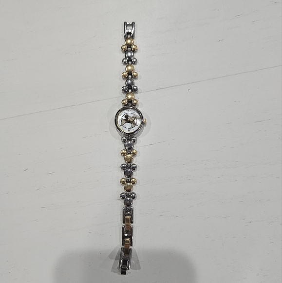 Disney Mickey Mouse Two-Tone Gold & Silver Women's Watch, New Battery - Picture 5 of 8